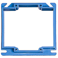 ABB Thomas & Betts Two-Gang Blank Box Cover, 4" Sq, 1/2" Raised, Non-Metallic, Blue