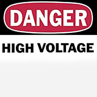 ABB Thomas & Betts Safety Labels, DANGER High Voltage, Self-Sticking, Polyester, Red/Black On White