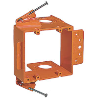 ABB Thomas & Betts Two-Gang Low-Voltage Bracket, Resi-Rings 3/4, 1, 1-1/4, Orange, Non-Metallic