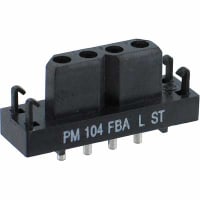 Anderson Power Products PowerMod Straight Female (PCB) Connector 1 row 4 circuit w/ retaining screws