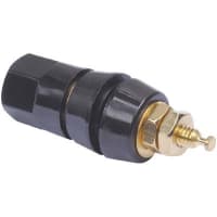 Superior Electric Binding Post Single Standard Nut 30 A 1000 V Gold Plated Brass Black Hex