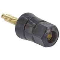 Superior Electric Binding Post Single Larger Stud Nut 30 A 1000 V Gold Plated Brass Black