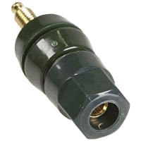 Superior Electric Binding Post Single Standard Nut 30 A 1000 V Gold Plated Brass Green Hex