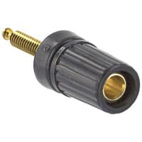 Superior Electric Binding Post Single Miniature Nut 15 A 1000 V Gold Plated Brass Black