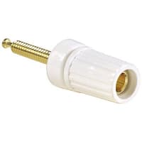 Superior Electric Binding Post Single Miniature Nut 15 A 1000 V Gold Plated Brass White