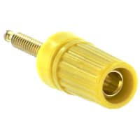 Superior Electric Binding Post, Single, Miniature Nut, 15 A, 1000 V, Gold Plated Brass, Yellow, 