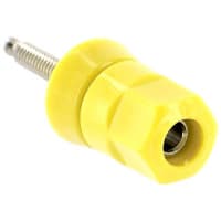 Superior Electric Binding Post, Single, Standard Nut, 30 A, 1000 V, Nickel Plated Brass, Yellow, 