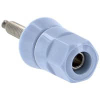 Superior Electric Binding Post, Single, Larger Stud Nut, 30 A, 1000 V, Nickel Plated Brass, Blue