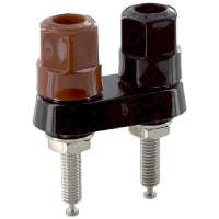 Superior Electric Binding Post, Double, Larger Stud Nut, 30 A, 1000 V, Tin Plated Brass, Hex