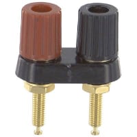 Superior Electric Binding Post, Double, Larger Stud Nut, 30 A, 1000 V, Gold Plated Brass, Fluted