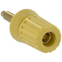 Superior Electric Binding Post, Single, Larger Stud Nut, 30 A, 1000 V, Gold Plated Brass, Yellow