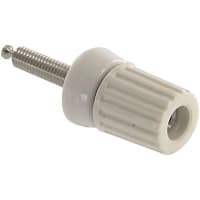 Superior Electric Binding Post, Single, Larger Stud Nut, 30 A, 1000 V, Tin Plated Brass, White, 