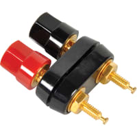 Superior Electric Binding Post, 30 A (Max.), 1000 V, Plastic, Black and Red, 0.098 in., 1.41 in.