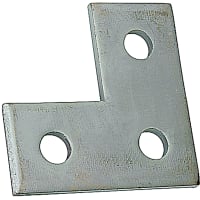 Superstrut by ABB Corner Plate, 3.5"H x 3.5"L x 1-5/8"W, 1-5/8" Dia, Galv-Steel