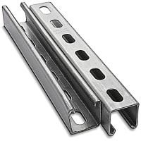 Superstrut by ABB Channel, 12GA, 1-5/8" x 1-5/8", 10', .5" Slot Alum. 9/16" x 1-1/8" Slots