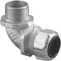 T&B Fittings by ABB Liquid Tight Strain Relief, 1/2in, 90deg, Malleable, Steel, Ranger Series