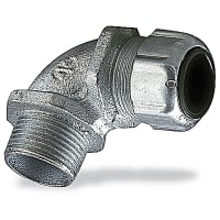 T&B Fittings by ABB Liquid Tight Strain Relief, 1/2in, 90deg, Malleable, Steel, Ranger Series