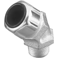 T&B Fittings by ABB Liquid Tight Strain Relief, 1/2in, 45deg, Malleable, Steel, Ranger Series