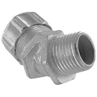 T&B Fittings by ABB Liquidtight Strain Relief Connector, 1/2in, 45Deg, Malleable Iron Body, Steel