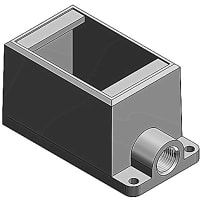 T&B Fittings by ABB Cast Device Box, One Gang, 1/2"Deep, Iron, Zinc Plated, 5.9" H, 2.8" W, 2.9" D