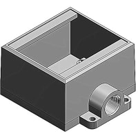 T&B Fittings by ABB Cast Device Box, Two Gang, 3/4"Deep, Gray, Zinc Plated, 3.25"H, 6.25"L, 4.75"W