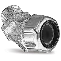 T&B Fittings by ABB Liquidtight Strain Relief, 0.250-0.375 in, 1/2 inch, 45 Degree, Malleable Iron