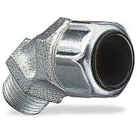 T&B Fittings by ABB Liquidtight Strain Relief Connector, 1/2", 45Deg, Malleable Iron