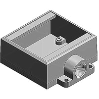 T&B Fittings by ABB Cast Device Box, Shallow, 2 Gang, 3/4", Gray, Iron, Zinc Plated, Dead End