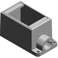 T&B Fittings by ABB One Gang, Cast Device Box, 3/4"Deep, Gray, Iron, Zinc Plated, FD Series