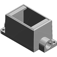 T&B Fittings by ABB Cast Device Box, One Gang, 1/2"Deep, Iron, Thru-Feed, 5.9" H, 2.8" W, 2.9" D