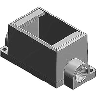 T&B Fittings by ABB Cast Device Box, One Gang, 3/4"Deep, Gray, Zinc Plated, 3.25"H, 6.25"L, 4.75"W