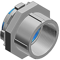 T&B Fittings by ABB Hub Connector, 4 inch, Malleable Iron, Electro Zinc Plated, Nylon Insulated