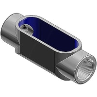 T&B Fittings by ABB BlueKote Thru-Feed Form 7, 1/2 Inch Conduit Body, Gray Iron with Zinc Plating