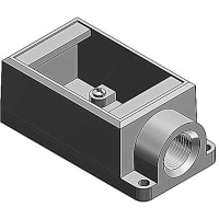 T&B Fittings by ABB Shallow 1 Gang Cast Device Box, 1", Gray Iron Zinc Plated