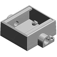 T&B Fittings by ABB Shallow 2 Gang Cast Device Box, 1/2", Gray Iron Zinc Plated