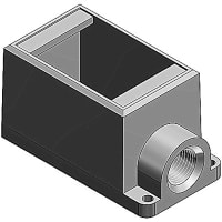 T&B Fittings by ABB Two Gang Cast Device Box, 1"Deep, Gray Iron Zinc Plated