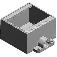 T&B Fittings by ABB Two Gang Cast Device Box, 1/2"Deep, Gray Iron Zinc Plated