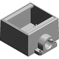 T&B Fittings by ABB Two Gang Cast Device Box, 1"Deep, Gray Iron Zinc Plated