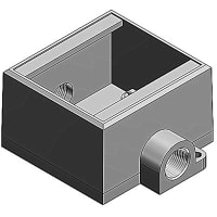 T&B Fittings by ABB Two Gang Cast Device Box, 1"Deep, Gray Iron Zinc Plated