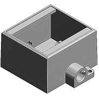 T&B Fittings by ABB Two Gang Cast Device Box, 1/2"Deep, Gray Iron Zinc Plated