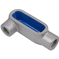 T&B Fittings by ABB Series 35 Right Side Opening 1"Conduit Body, Malleable Iron, Zinc Plating