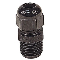 T&B Fittings by ABB Skintight Straight Cord Connector, 1/2", 1/2" Knockout, Nylon, Black