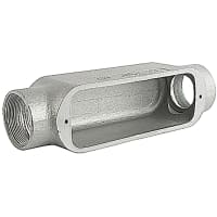 T&B Fittings by ABB Series 35 Thru-Feed, 3-1/2" Conduit Body, Malleable Iron, Finish Zinc Plating