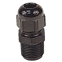 T&B Fittings by ABB Skintight Straight Cord Connector, 3/8", Cable Dia. .079 to .236", Nylon, Bla