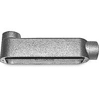 T&B Fittings by ABB Mogul Conduit Outlet Body, 1", LB Style, Back Opening, Gray Iron