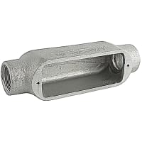 T&B Fittings by ABB Series 35 Thru-Feed, 1-1/4" Conduit Body, Malleable Iron Zinc Plating