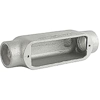 T&B Fittings by ABB Series 35 Thru-Feed, 1-1/2" Conduit Body, Malleable Iron Zinc Plating