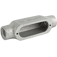 T&B Fittings by ABB Series 35 Thru-Feed, 1/2" Conduit Body, Malleable Iron Zinc Plating