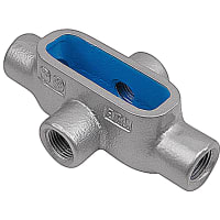 T&B Fittings by ABB BlueKote Form 7, (X) Conduit Body, 1/2", Gray Iron with Zinc Plating