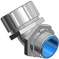 T&B LiquidTight Fittings by ABB Liquid Tight Connector, 1/2", 45 Degree, Malleable Iron, NPT, 5342 Series